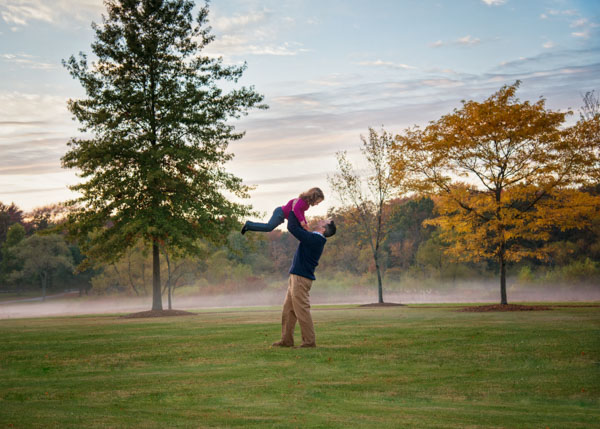 Father and daughter in a dramatic family portrait near Leesburg, Virginia